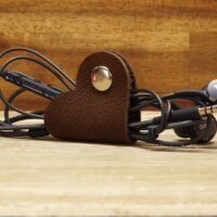 Leder Kabelbinder Herz - Buffalo - Chocolate - 2er Set