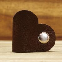 Leder Kabelbinder Herz - Buffalo - Chocolate - 2er Set