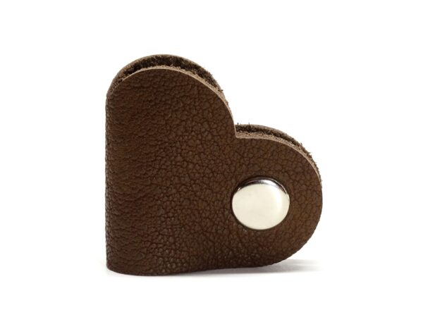 Leder Kabelbinder Herz - Buffalo - Chocolate - 2er Set