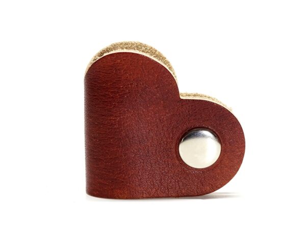 Leder Kabelbinder Herz - Soft OX - Browny- 2er Set