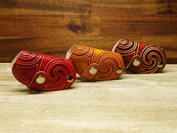 Leder Schlüsselbund - Etui - Saddle OX - Ruby Swirl