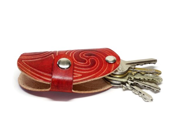 Leder Schlüsselbund - Etui - Saddle OX - Ruby Swirl