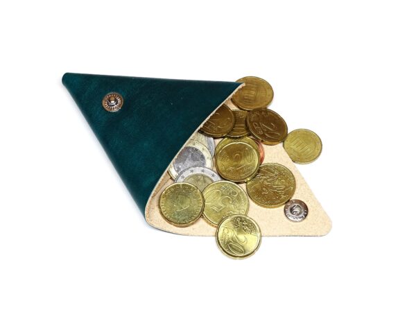 Leder Etui - Kleingeldbörse - Triangel Bag Soft OX Green – Bild 2
