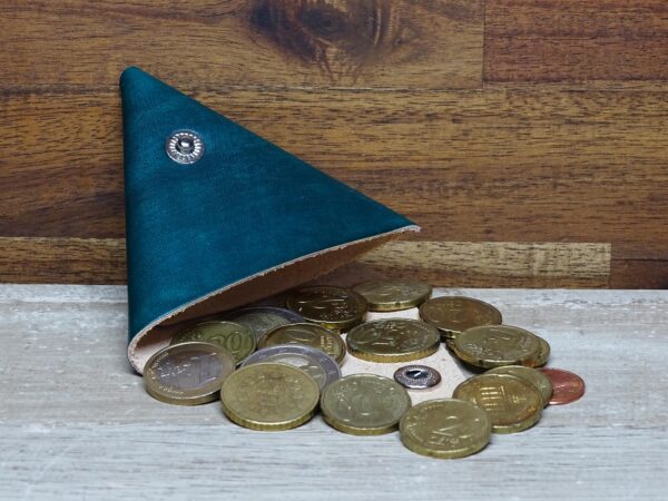 Leder Etui - Kleingeldbörse - Triangel Bag Soft OX Green – Bild 6