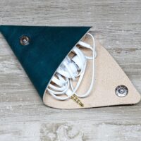 Leder Etui - Kleingeldbörse - Triangel Bag Soft OX Green – Bild 4