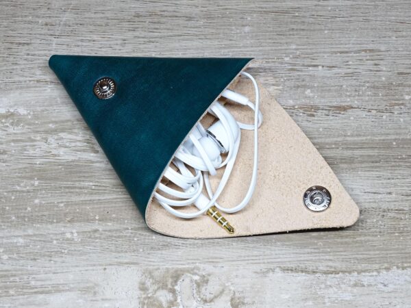 Leder Etui - Kleingeldbörse - Triangel Bag Soft OX Green – Bild 4