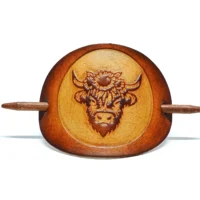 Leder Haarspange - OX Antique - Sunflower Highland Cow - Vickys World