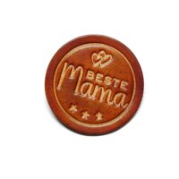 Leder Magnet Pin - OX Antique - Beste Mama - Rund 60 – Bild 2