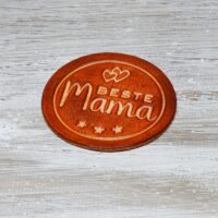 Leder Magnet Pin - OX Antique - Beste Mama - Rund 60 – Bild 4