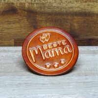 Leder Magnet Pin - OX Antique - Beste Mama - Rund 60 – Bild 3