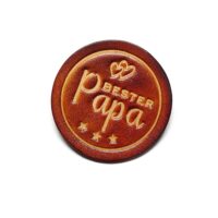 Leder Patch - Aufnäher - OX Antique - Bester Papa - 60er Rund