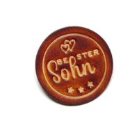 Leder Magnet Pin - OX Antique - Bester Sohn - Rund 60 – Bild 2