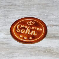 Leder Magnet Pin - OX Antique - Bester Sohn - Rund 60 – Bild 4