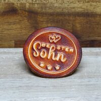 Leder Magnet Pin - OX Antique - Bester Sohn - Rund 60 – Bild 3