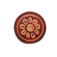 Leder Magnet Pin - OX Antique - Flower 2 - Rund 60 – Bild 2