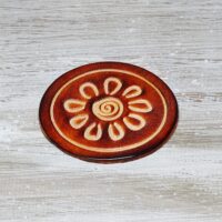 Leder Magnet Pin - OX Antique - Flower 2 - Rund 60 – Bild 4
