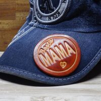 Leder Patch - Aufnäher - OX Antique - Bester Papa - 60er Rund – Bild 6