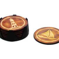 Runde Leder Untersetzer - Einzeln oder im Set - OX Antique - Maritim – Bild 7