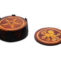 Runde Leder Untersetzer - Einzeln oder im Set - OX Antique - Maritim – Bild 9