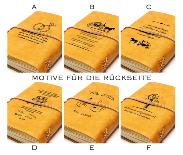 Leder Tagebuch Soft OX Honey A5 - Wedding Planer  - Hochzeits-Gästebuch – Bild 9