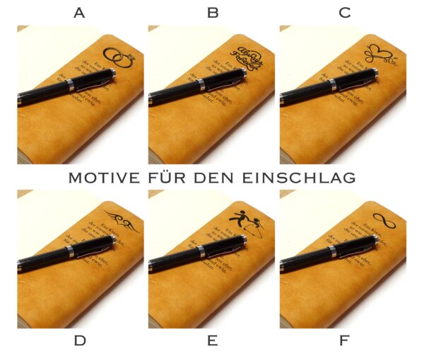 Leder Tagebuch Soft OX Honey A5 - Wedding Planer  - Hochzeits-Gästebuch – Bild 8