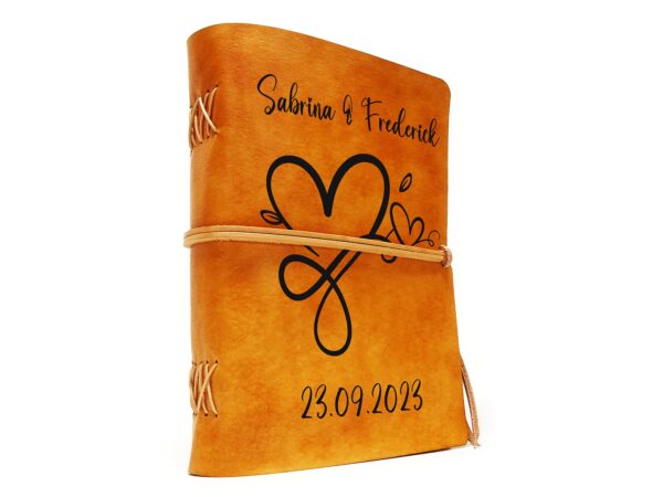 Leder Tagebuch Soft OX Honey A5 - Wedding Planer  - Hochzeits-Gästebuch – Bild 6
