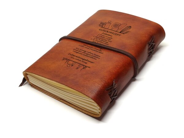 Leder Rezepte Buch Soft OX Maple A5 Recipes - Personalisiertes Rezeptbuch – Bild 2