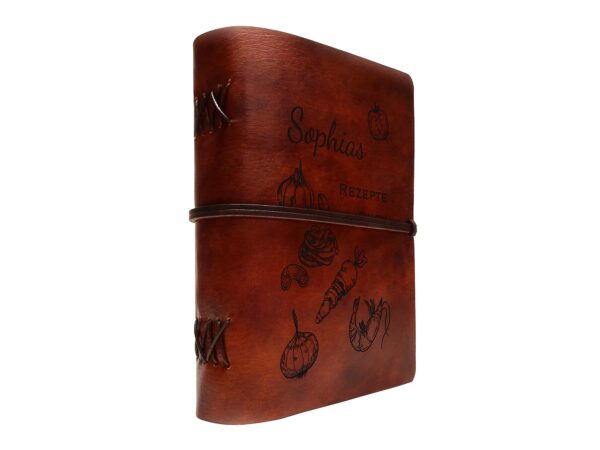 Leder Rezepte Buch Soft OX Maple A5 Recipes - Personalisiertes Rezeptbuch – Bild 5